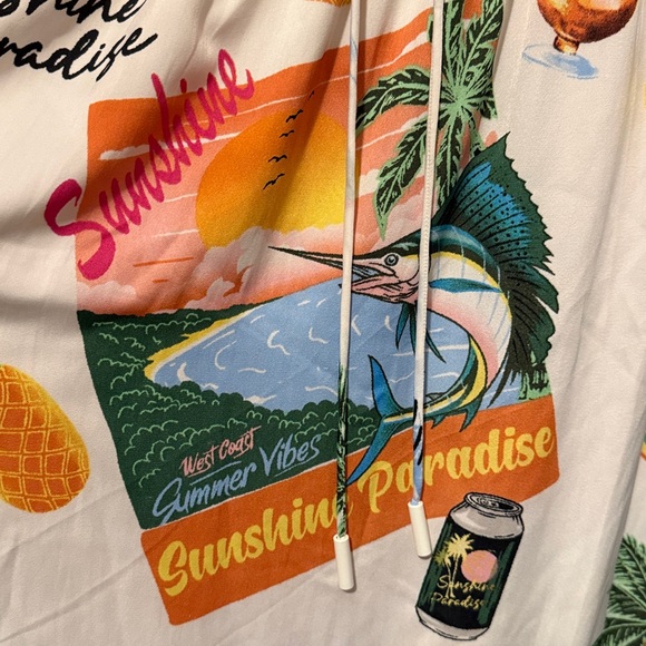 New Rachel Zoe Sunshine Paradise Palm Ocean Fish A-Line Tier Maxi Skirt - Picture 11 of 13